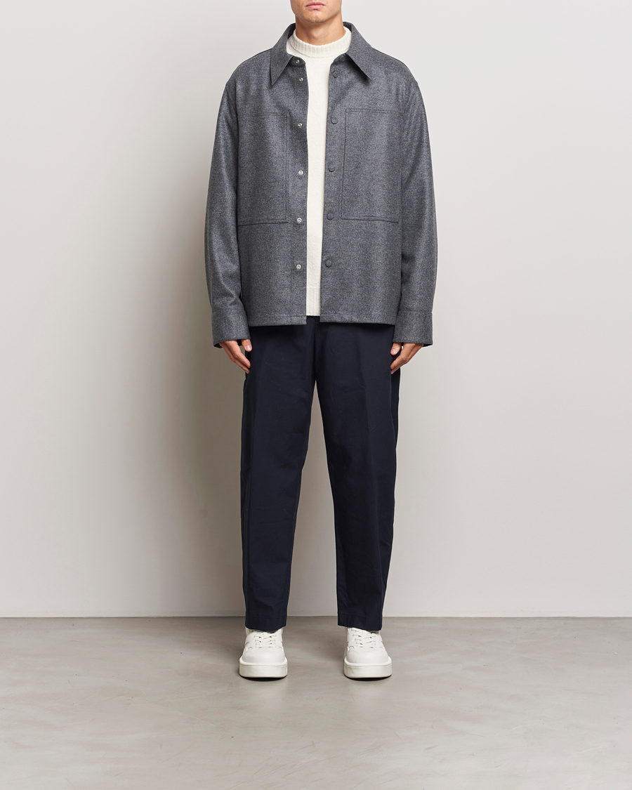 Homme | Pantalons | Jil Sander | Water Repellent Cotton Drawstring Pants Navy