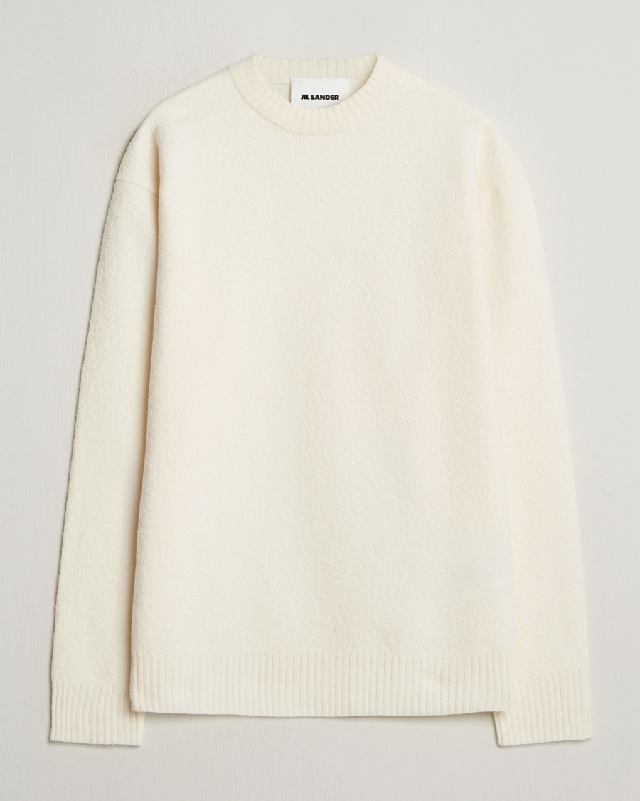 Homme | Pulls Et Tricots | Jil Sander | Boiled Merino Round Neck Sweater Off White