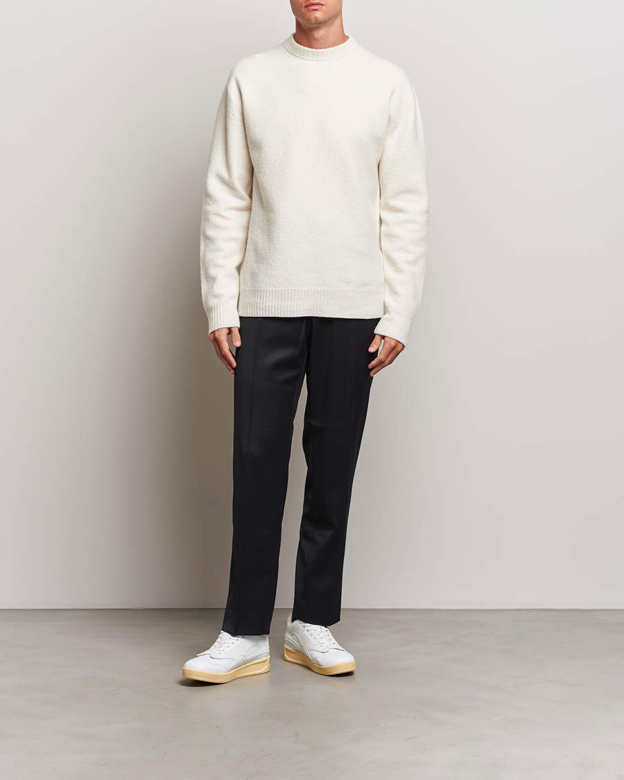 Homme | Pulls Et Tricots | Jil Sander | Boiled Merino Round Neck Sweater Off White