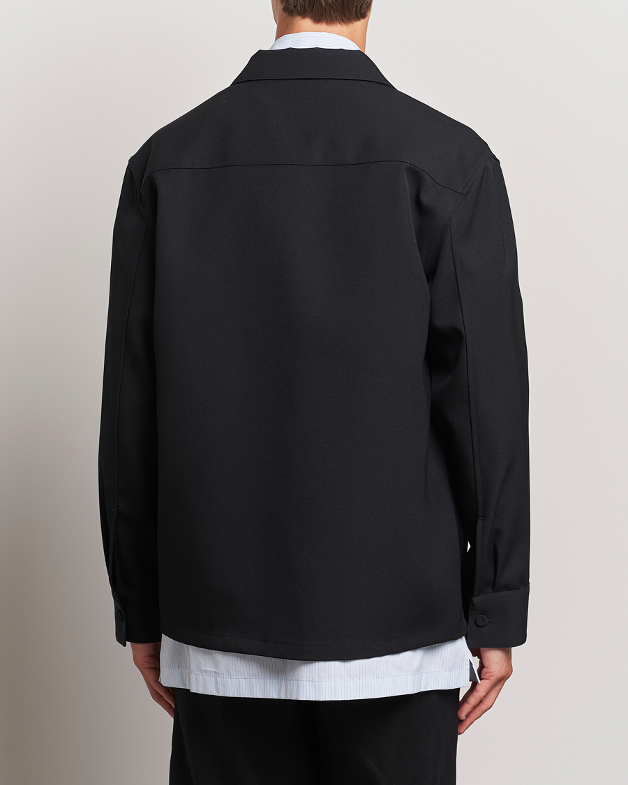 Homme | Chemises | Jil Sander | Wool Gabardine Zip Shirt Black