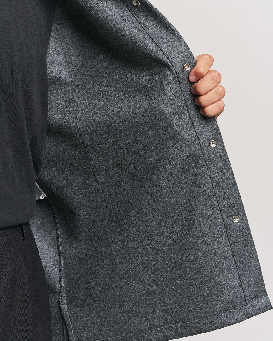Homme | Chemises | Jil Sander | Wool Flannel Overshirt Grey Melange