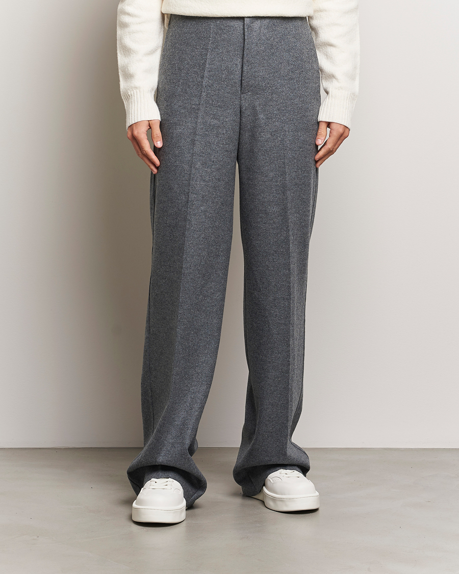 Homme | Pantalons | Jil Sander | Wool Flannel Pants Grey Melange