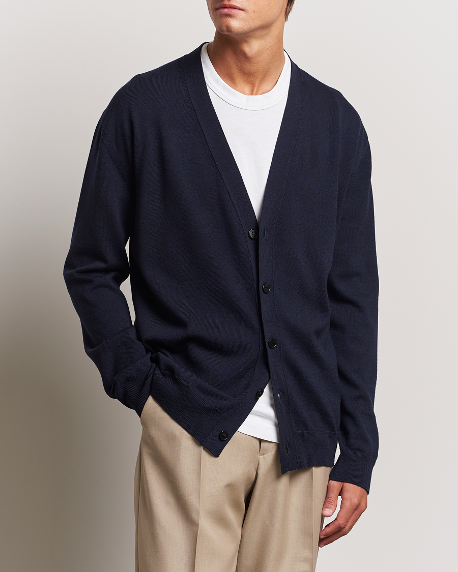 Homme | Pulls Et Tricots | Jil Sander | Superfine Merino Cardigan Navy