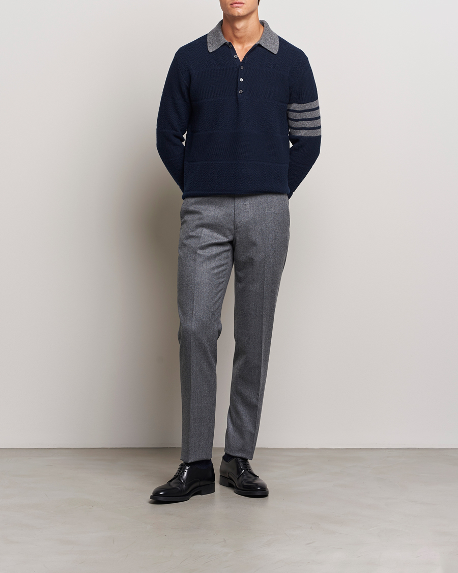 Homme | Pulls Et Tricots | Thom Browne | Textured Wool Rugby Navy