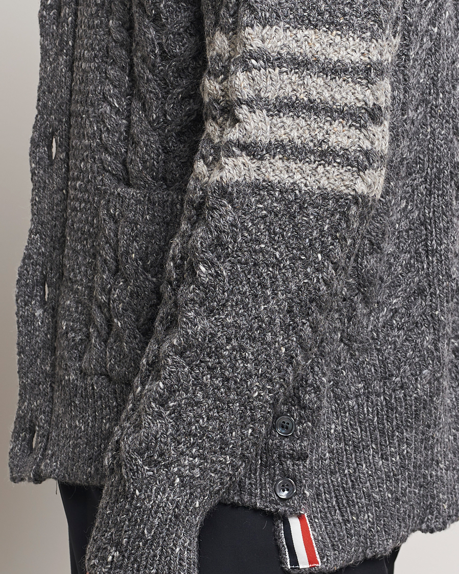 Homme | Pulls Et Tricots | Thom Browne | Donegal Cable Cardigan Medium Grey