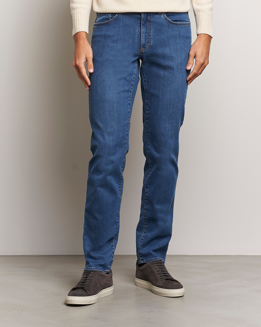 Homme | Pantalons | Brax | Cadiz Premium Flex Denim Blue Used