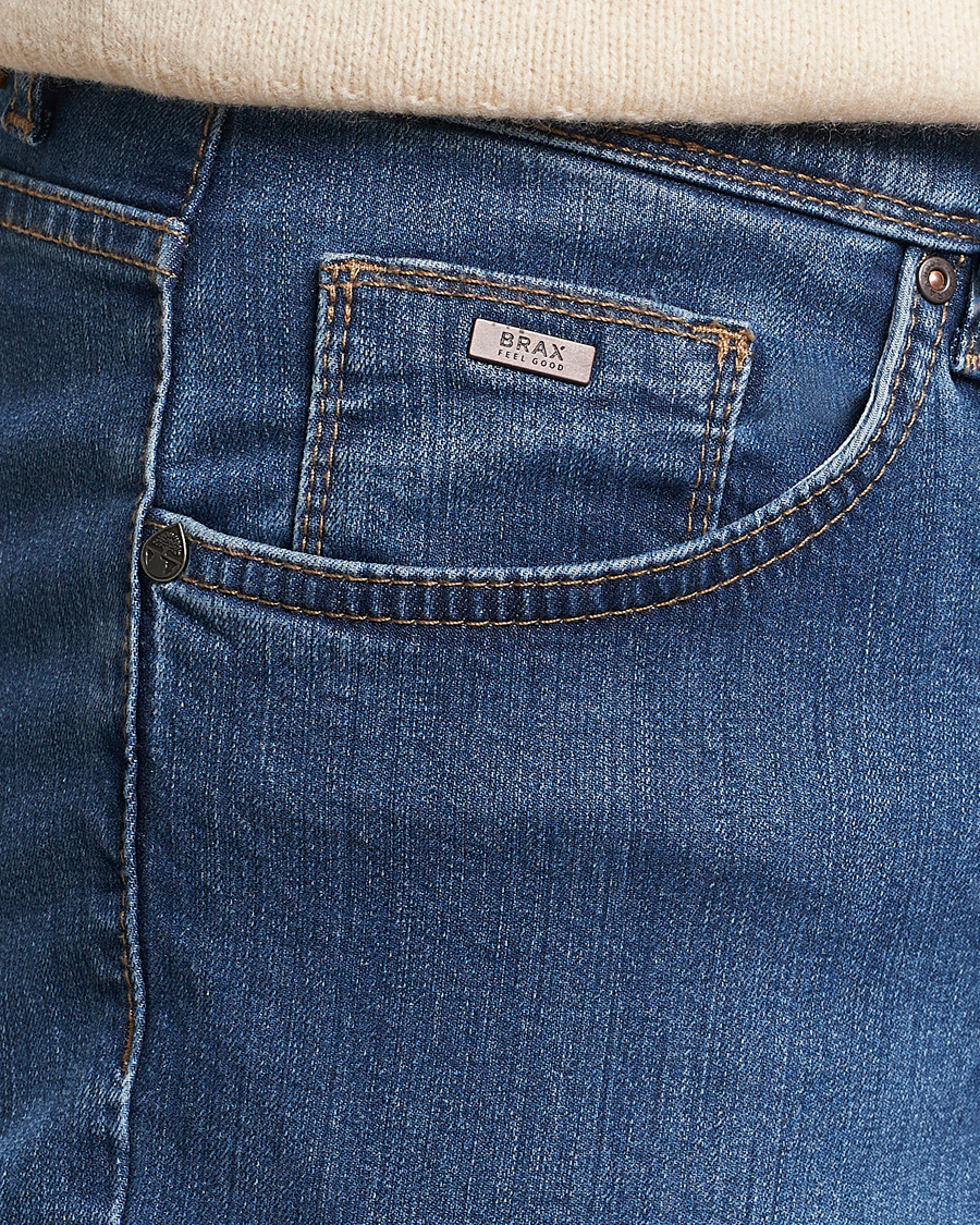 Homme | Pantalons | Brax | Cadiz Premium Flex Denim Blue Used