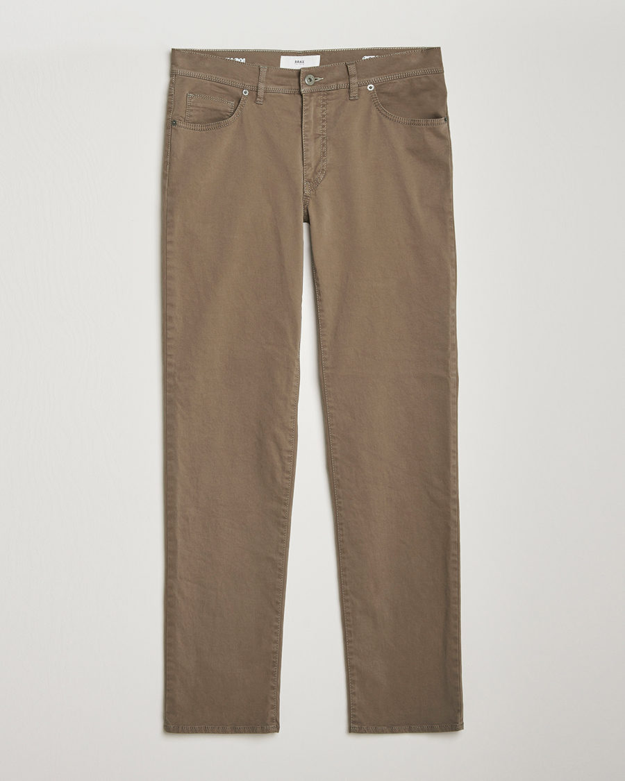 Homme | Pantalons | Brax | Cadiz Cotton Satin 5-Pocket Pants Khaki