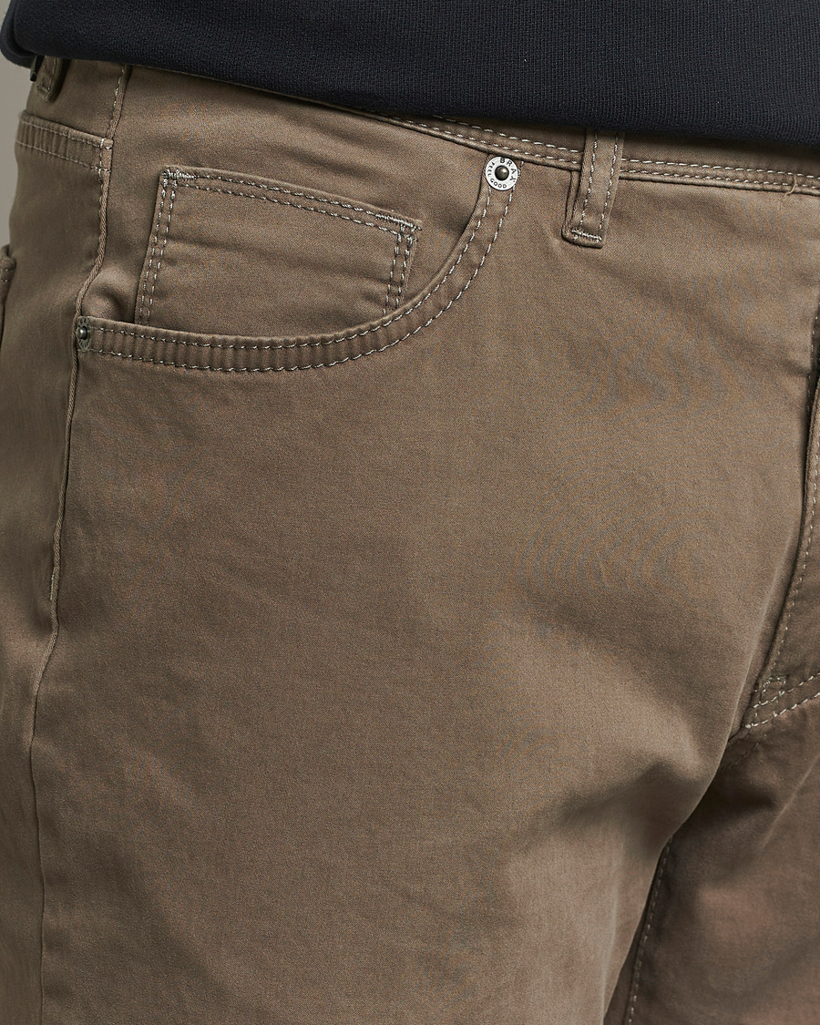 Homme | Pantalons | Brax | Cadiz Cotton Satin 5-Pocket Pants Khaki