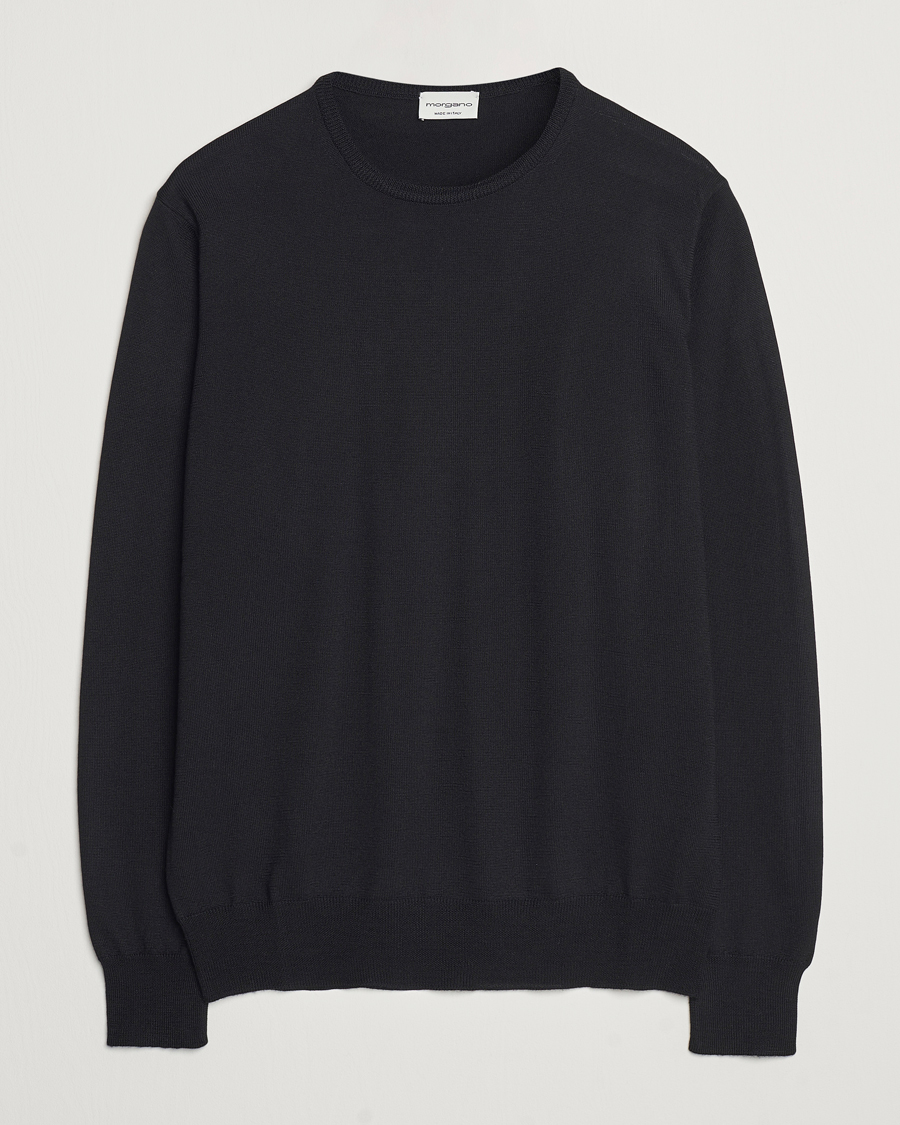 Homme | Pulls Et Tricots | Morgano | Extra Fine Merino Wool Crewneck Black
