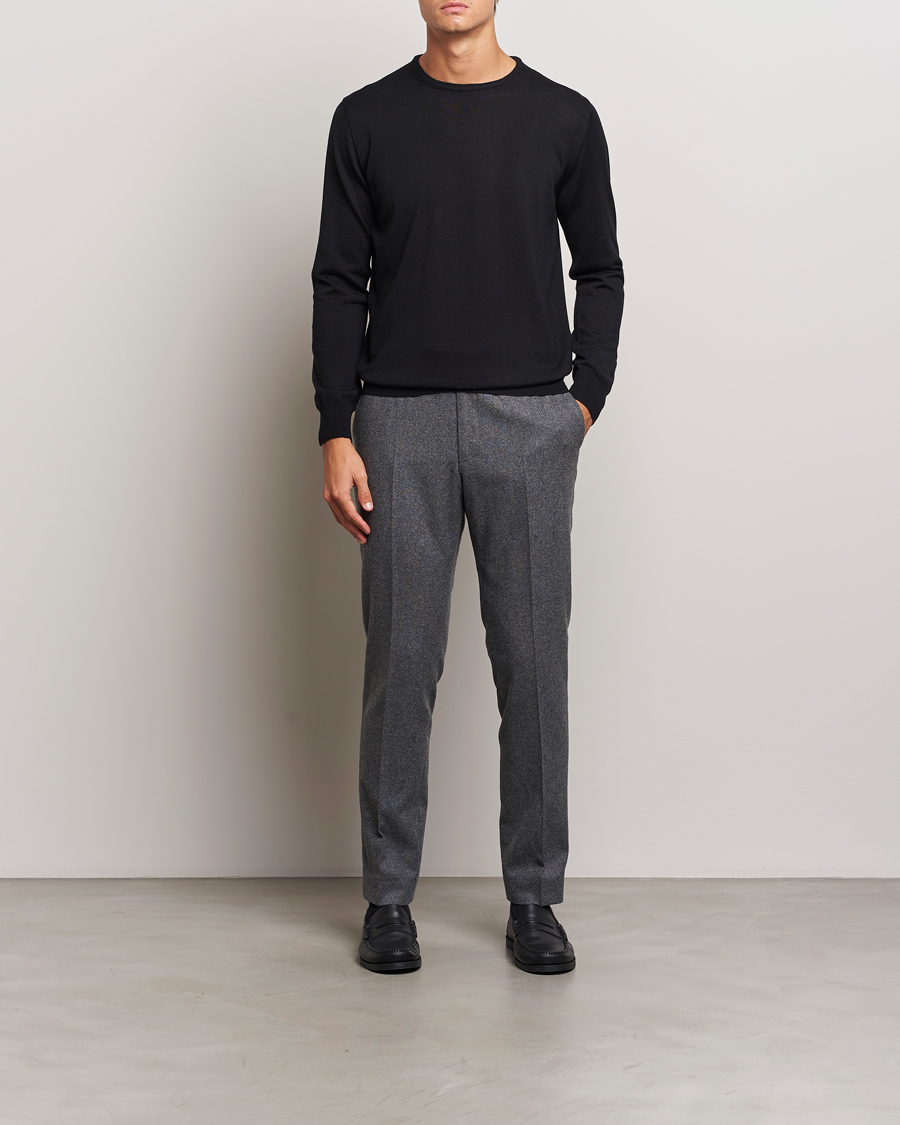 Homme | Pulls Et Tricots | Morgano | Extra Fine Merino Wool Crewneck Black