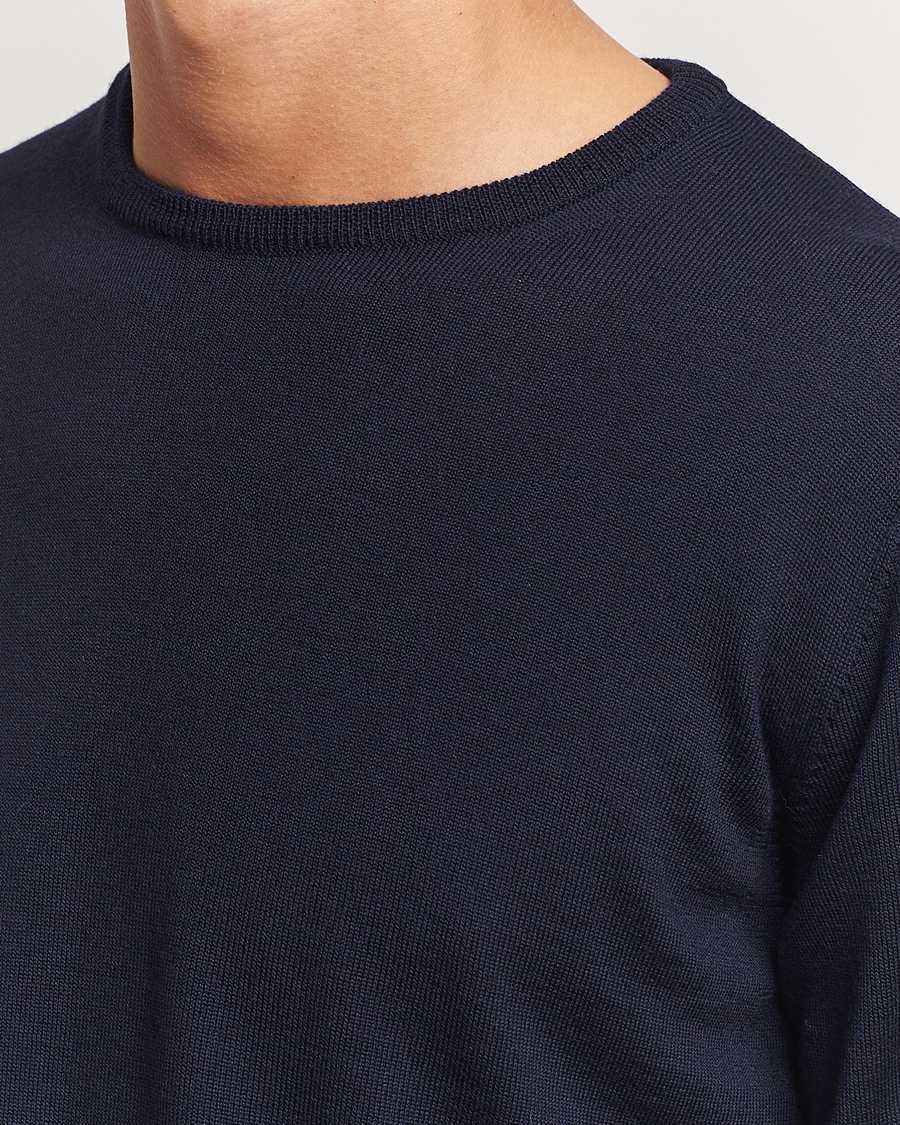 Homme | Pulls Et Tricots | Morgano | Extra Fine Merino Wool Crewneck Navy