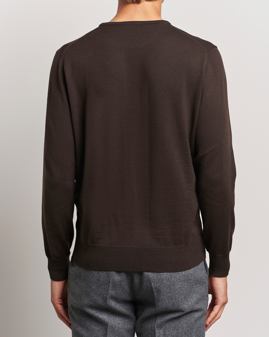Homme | Pulls Et Tricots | Morgano | Extra Fine Merino Wool Crewneck Dark Brown