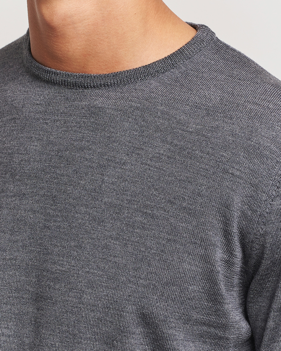 Homme | Pulls Et Tricots | Morgano | Extra Fine Merino Wool Crewneck Mid Grey