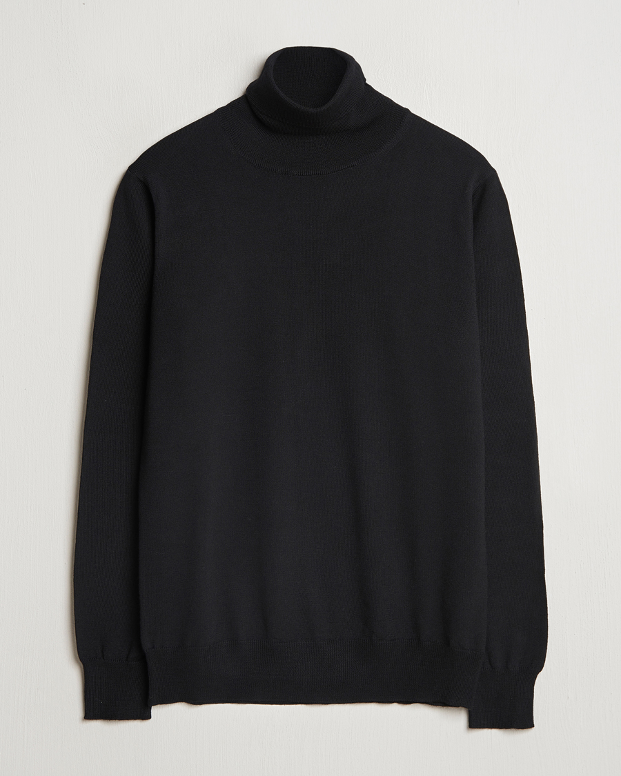 Homme | Pulls Et Tricots | Morgano | Extra Fine Merino Wool Rollneck Black