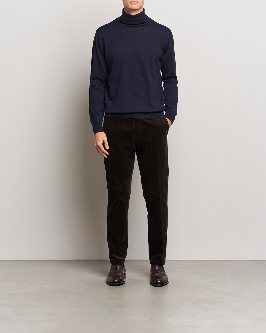 Homme | Pulls Et Tricots | Morgano | Extra Fine Merino Wool Rollneck Navy