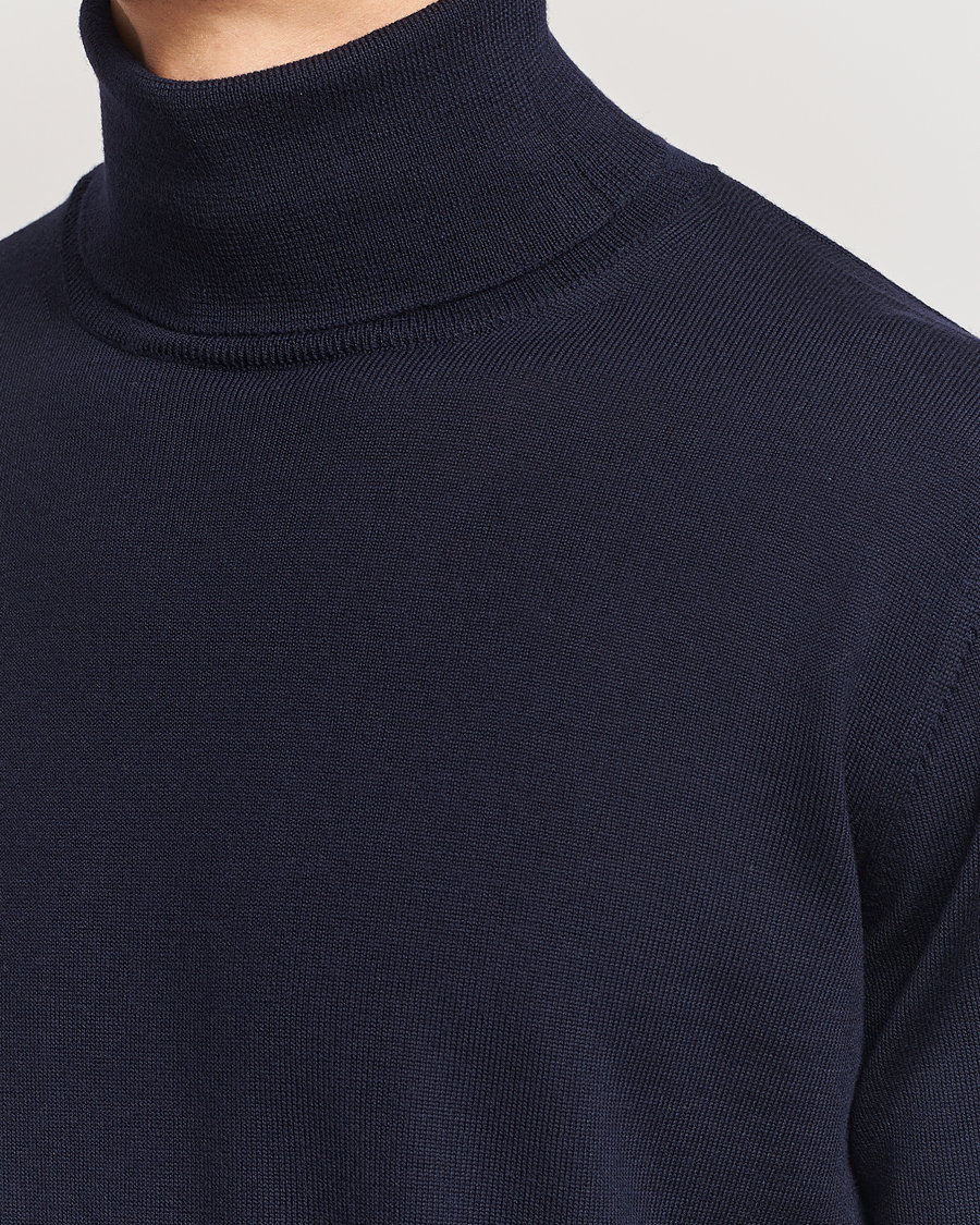 Homme | Pulls Et Tricots | Morgano | Extra Fine Merino Wool Rollneck Navy