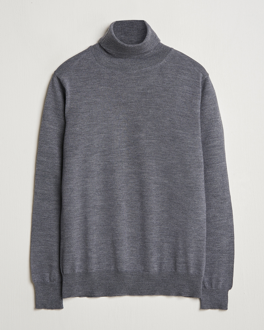 Homme | Pulls Et Tricots | Morgano | Extra Fine Merino Wool Rollneck Mid Grey
