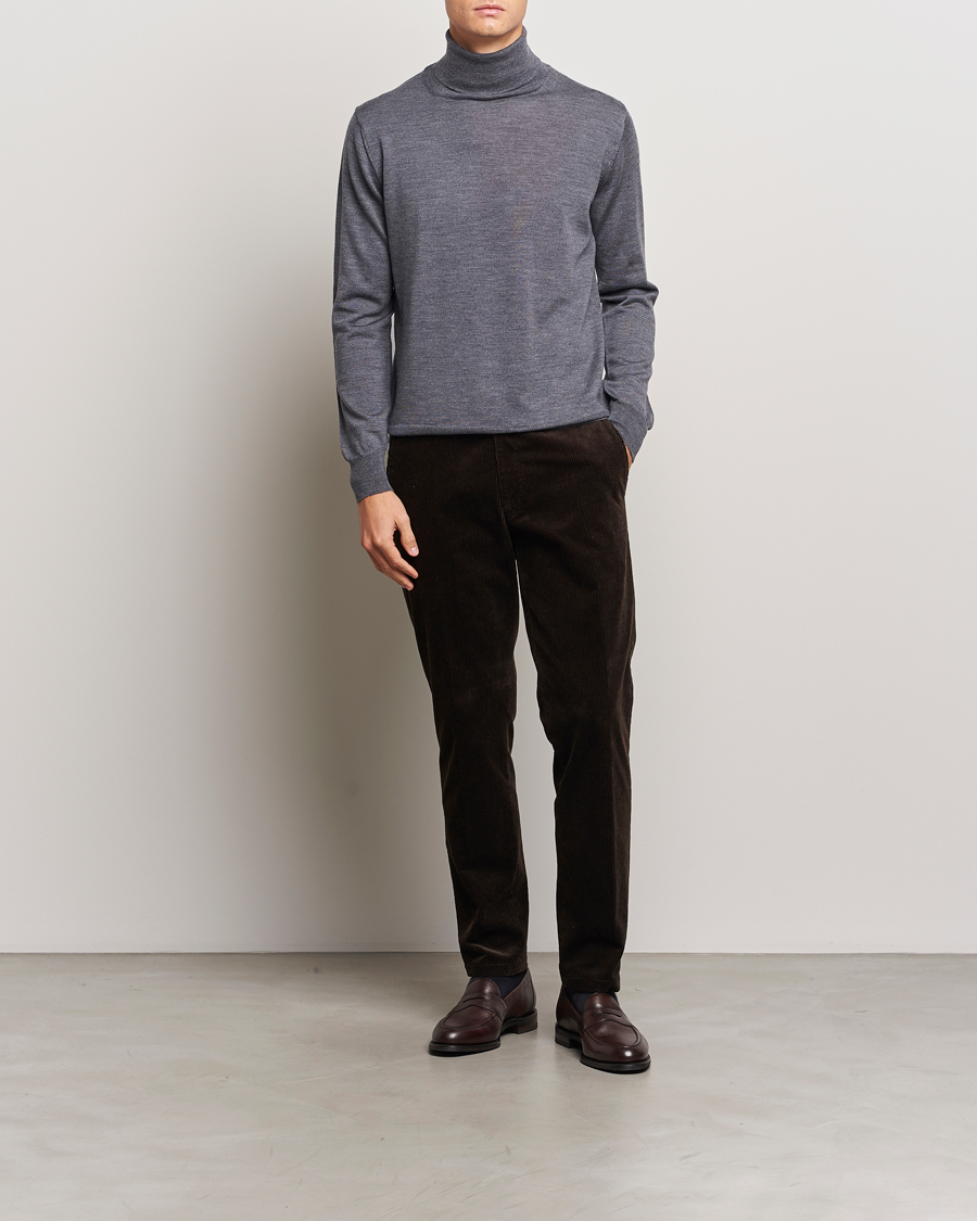 Homme | Pulls Et Tricots | Morgano | Extra Fine Merino Wool Rollneck Mid Grey