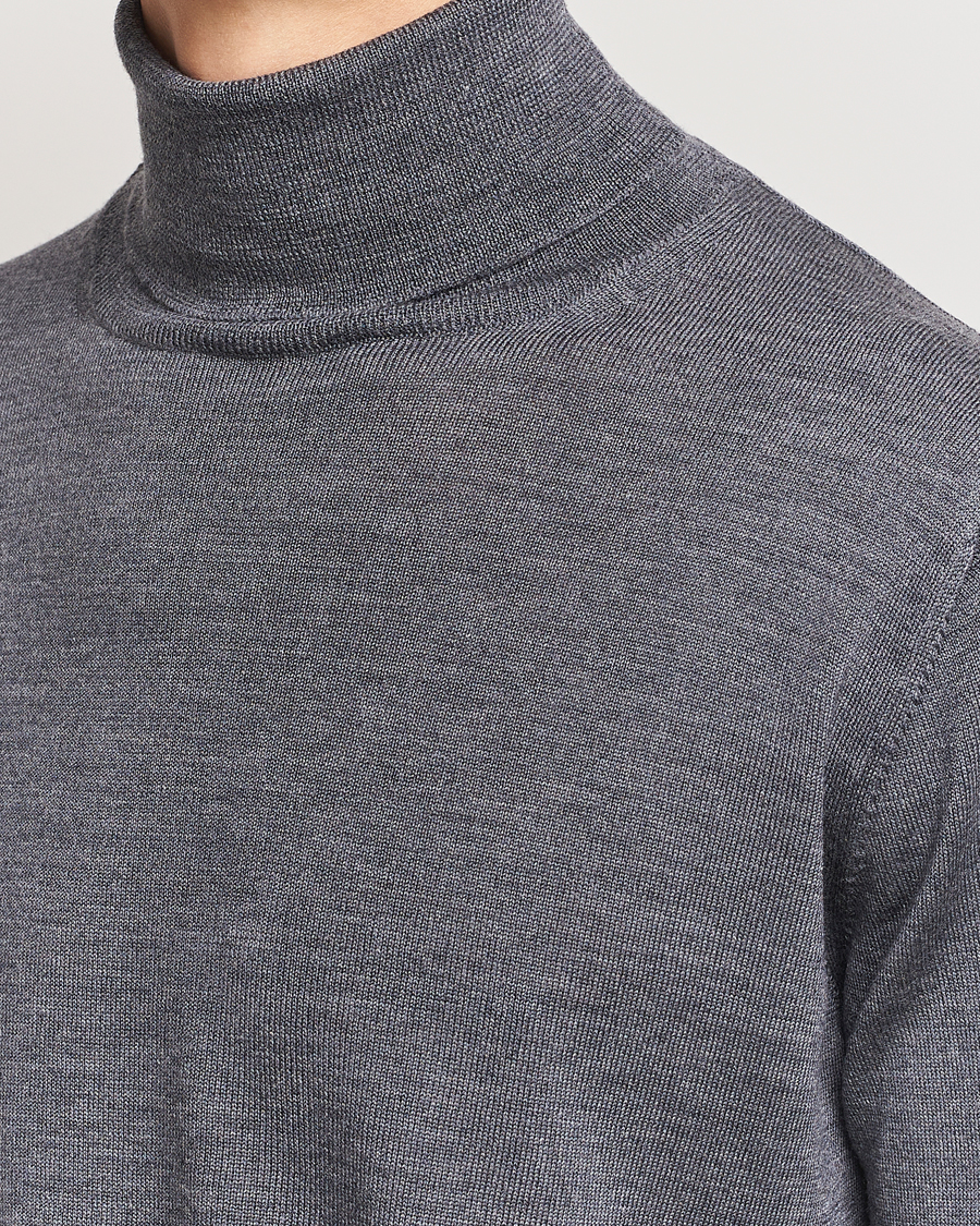 Homme | Pulls Et Tricots | Morgano | Extra Fine Merino Wool Rollneck Mid Grey