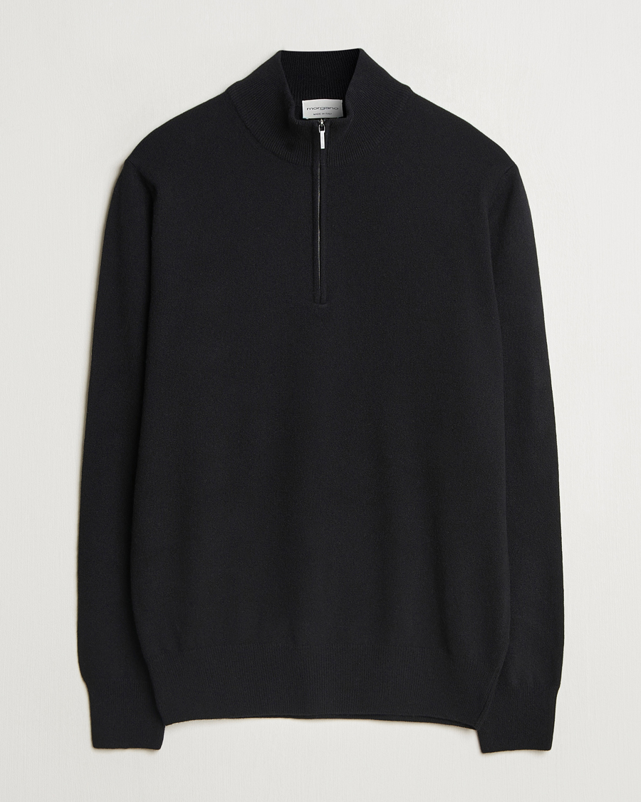 Homme | Pulls Et Tricots | Morgano | Wool/Cashmere Half-Zip Black