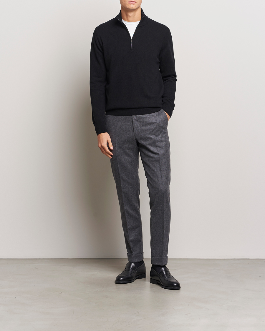 Homme | Pulls Et Tricots | Morgano | Wool/Cashmere Half-Zip Black