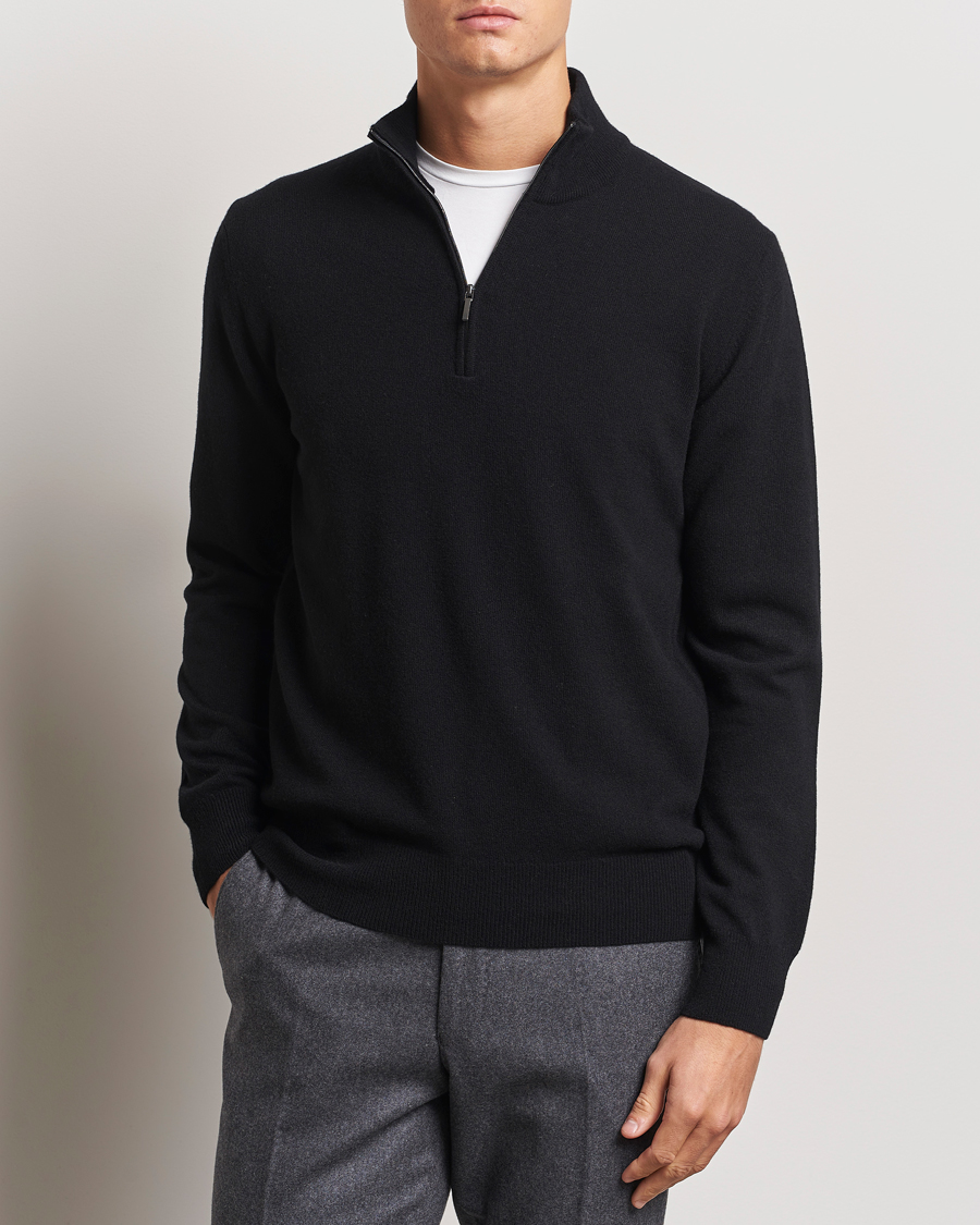 Homme | Pulls Et Tricots | Morgano | Wool/Cashmere Half-Zip Black