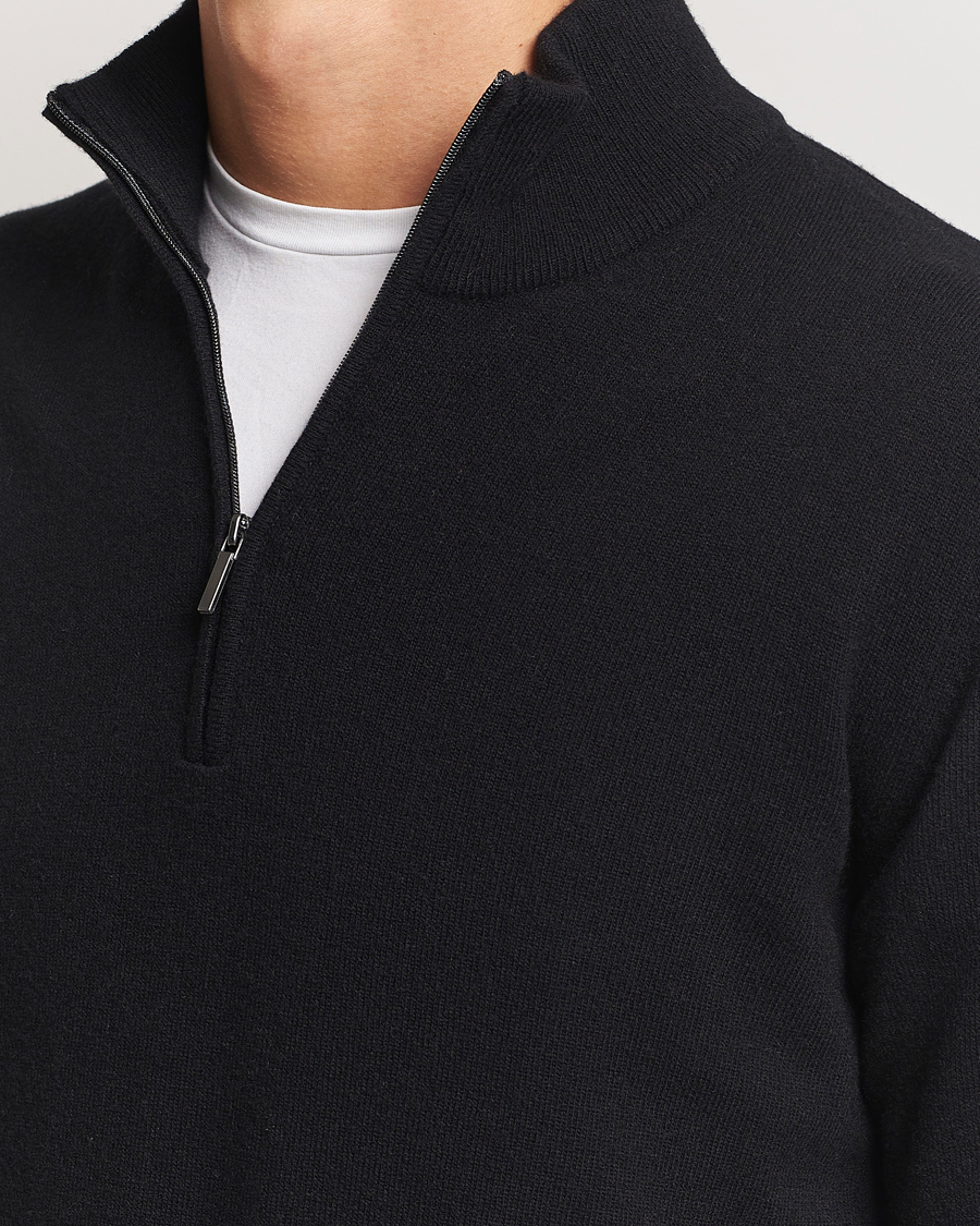 Homme | Pulls Et Tricots | Morgano | Wool/Cashmere Half-Zip Black