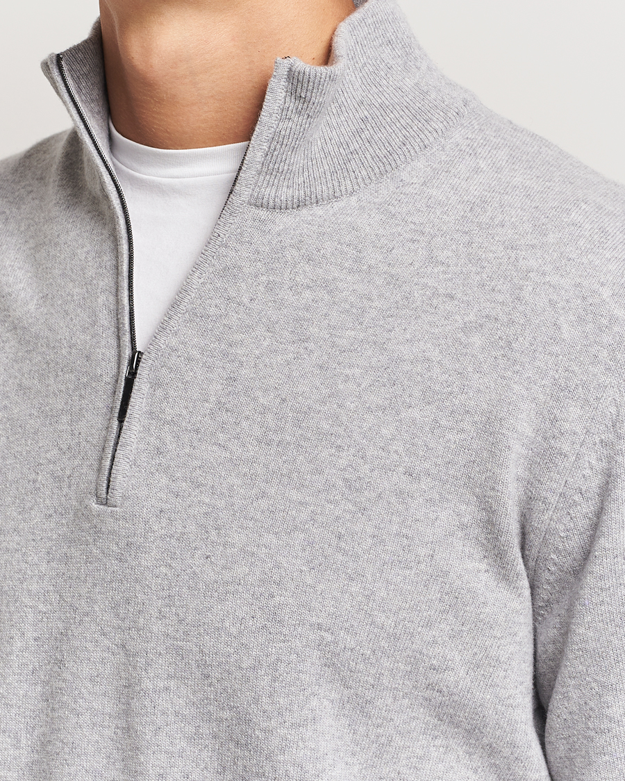 Homme | Pulls Et Tricots | Morgano | Wool/Cashmere Half-Zip Mid Grey