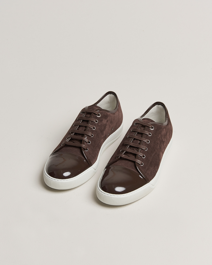 Homme | Baskets | Lanvin | Patent Cap Toe Sneaker Dark Brown