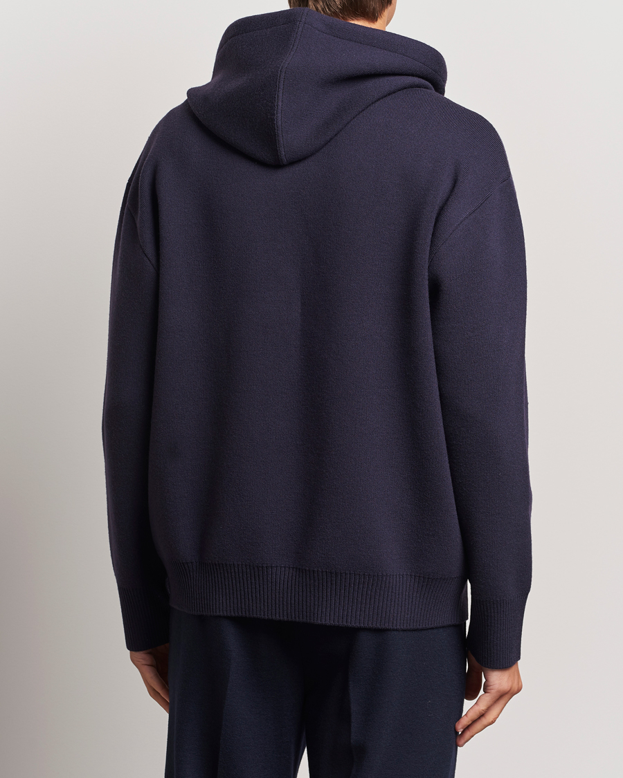 Homme | Pulls Et Tricots | Lanvin | Merino Full Zip Hoodie Japanese Ink