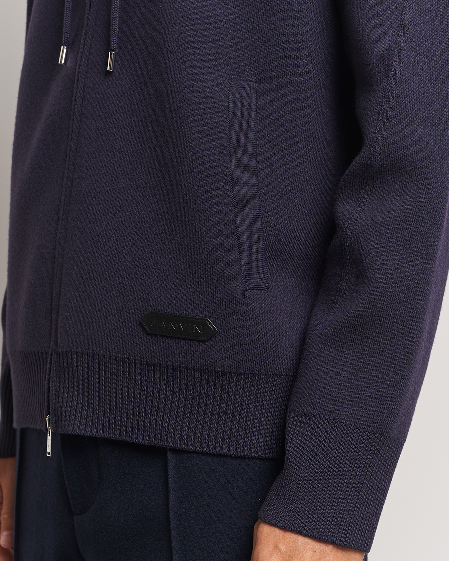 Homme | Pulls Et Tricots | Lanvin | Merino Full Zip Hoodie Japanese Ink