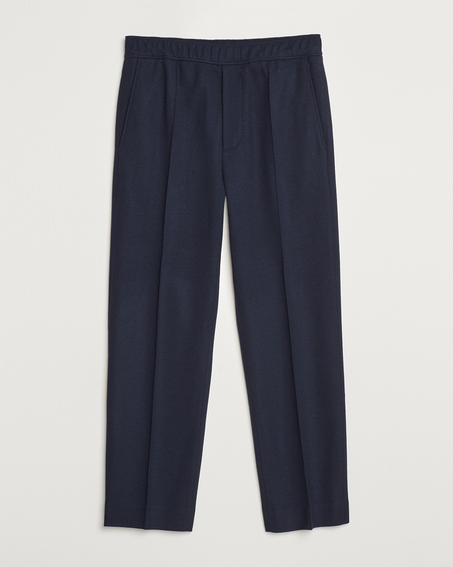 Homme | Pantalons | Lanvin | Wool Drawstring Trousers Navy
