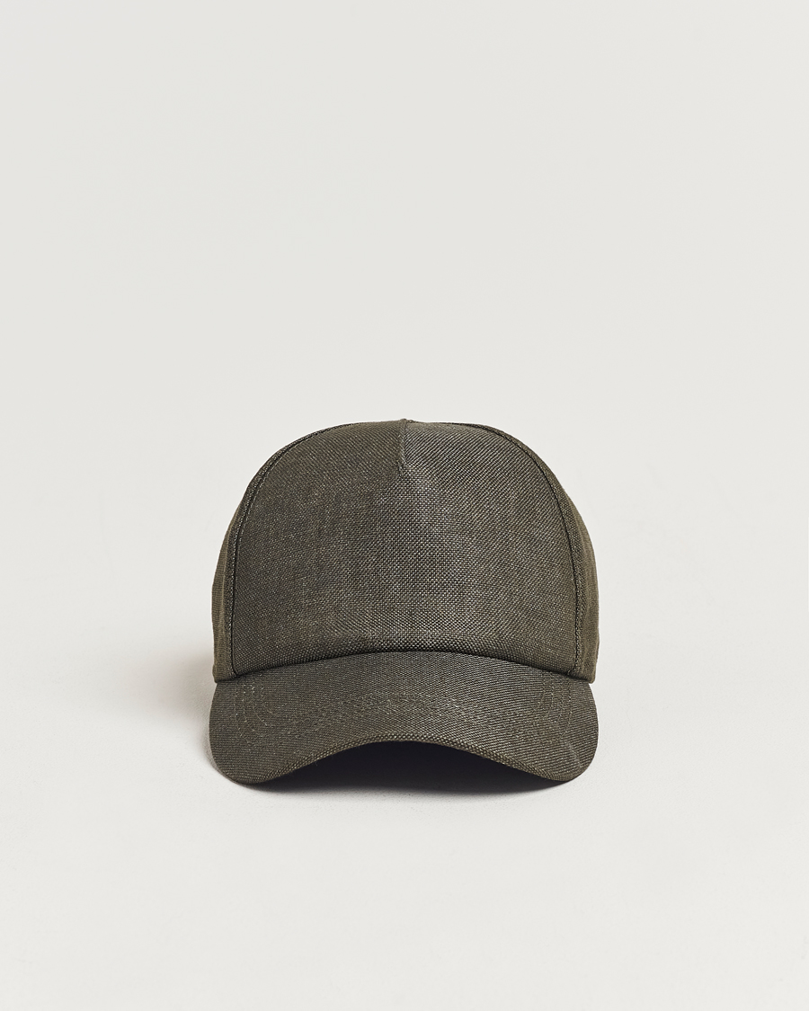 Homme | Wigéns Baseball Linen Cap Dark Olive | Wigéns | Baseball Linen Cap Dark Olive
