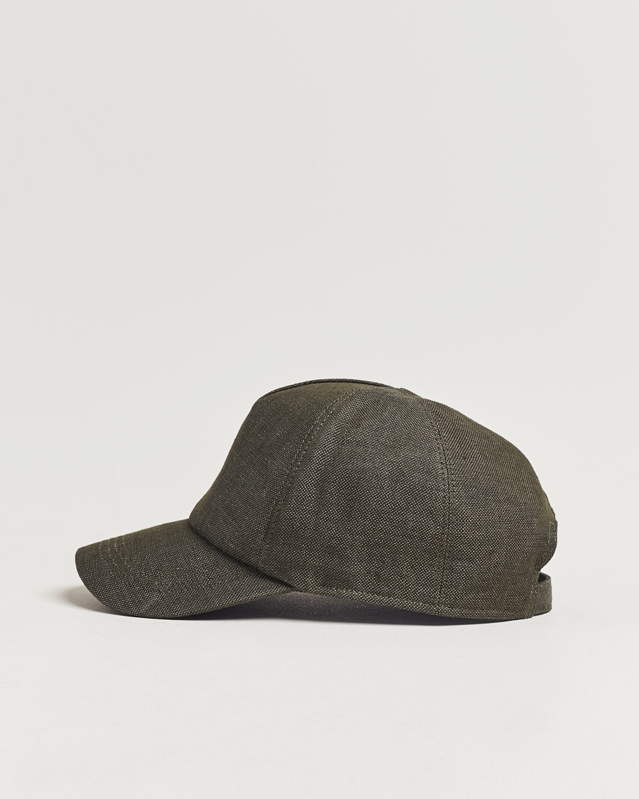 Homme | Wigéns Baseball Linen Cap Dark Olive | Wigéns | Baseball Linen Cap Dark Olive