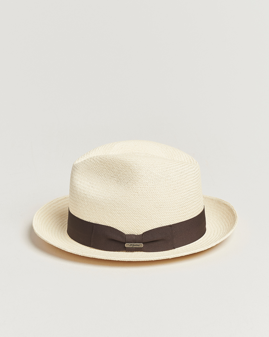 Homme | Wigéns Trilby Panama Hat White/Dark Brown | Wigéns | Trilby Panama Hat White/Dark Brown