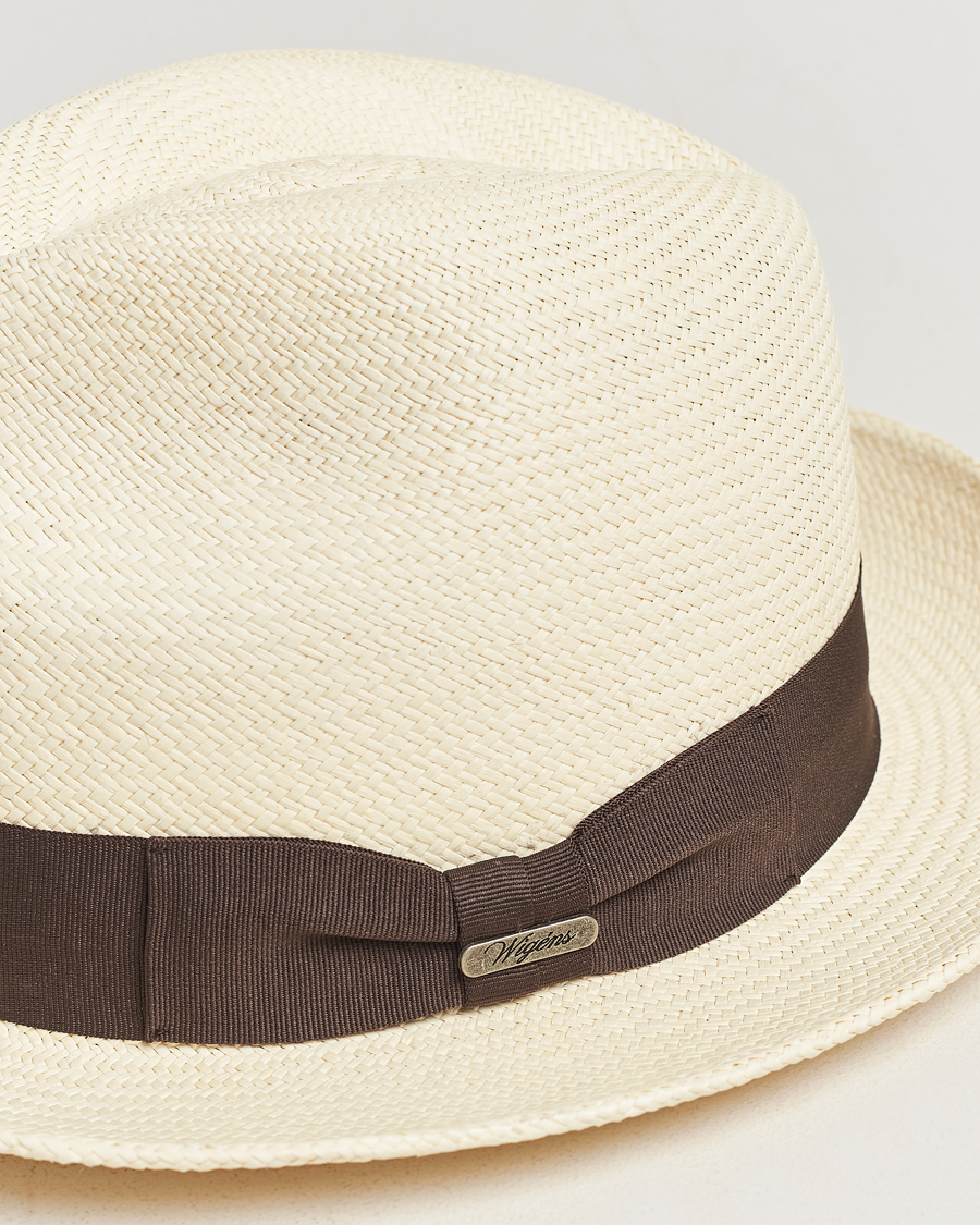 Homme | Wigéns Trilby Panama Hat White/Dark Brown | Wigéns | Trilby Panama Hat White/Dark Brown