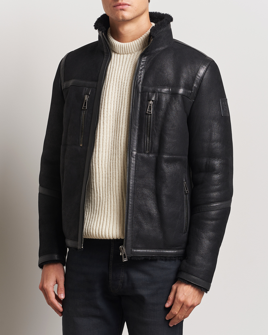 Homme | Manteaux Et Vestes | Belstaff | Tundra Sherling Leather Jacket Black