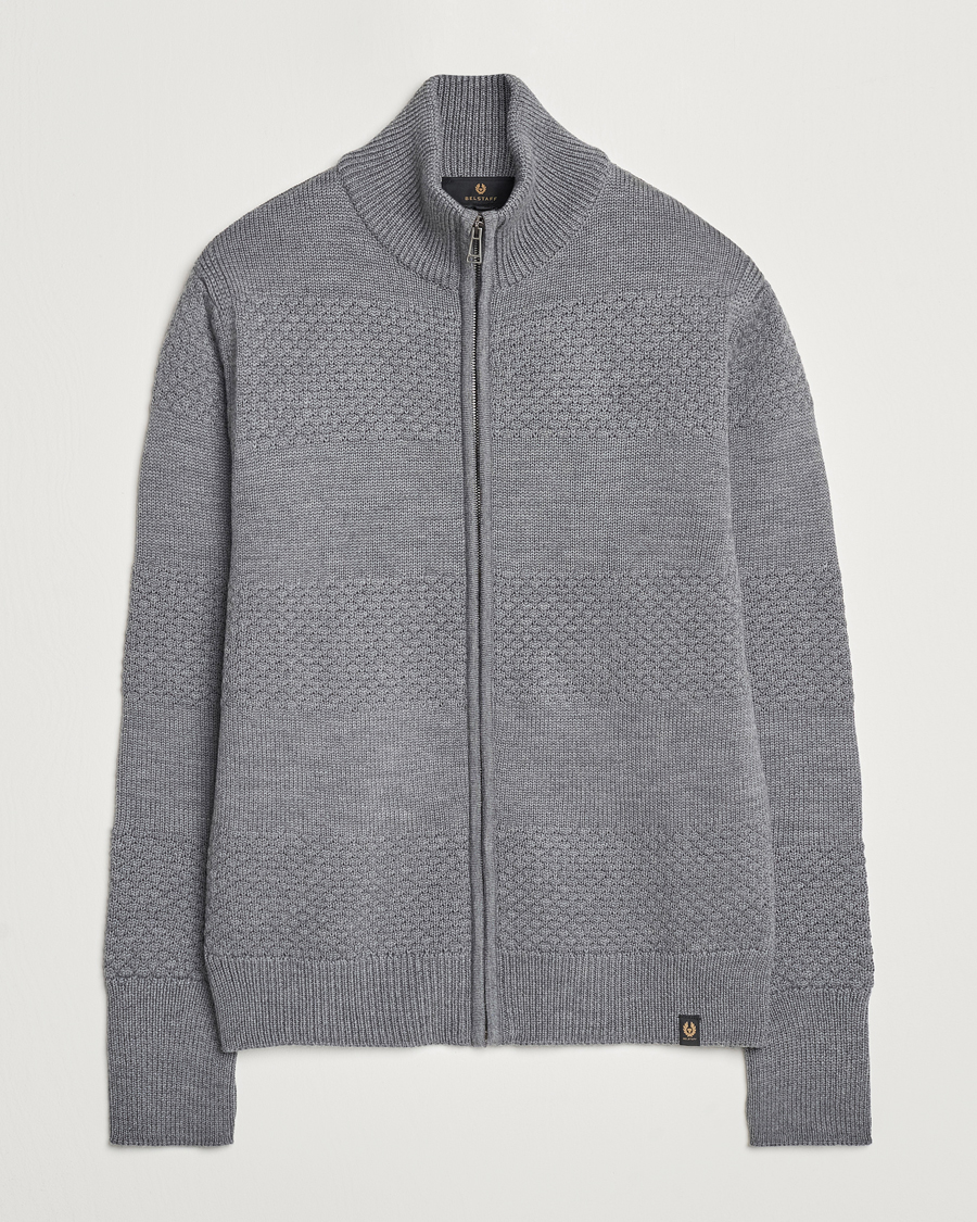 Homme | Pulls Et Tricots | Belstaff | Sternway Knitted Zip Cardigan Grey Heather