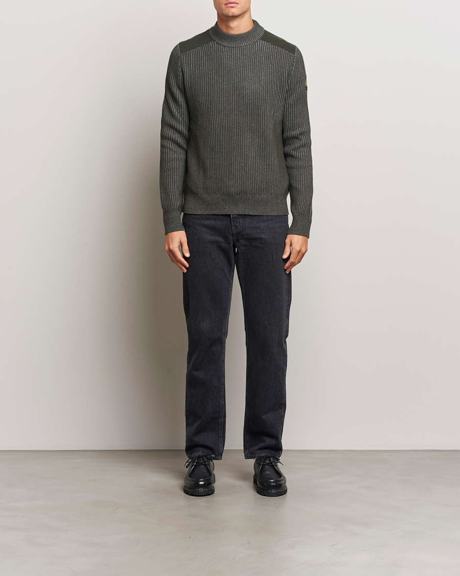 Homme | Pulls Et Tricots | Belstaff | Stanley Cotton/Wool Mock Neck Tile Green