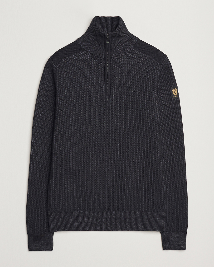 Homme | Pulls Et Tricots | Belstaff | Stanley Cotton/Wool Quarter Zip Black