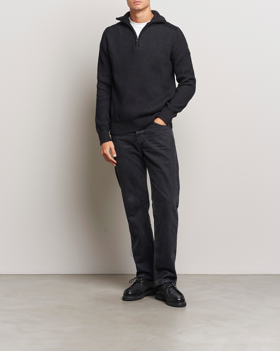 Homme | Pulls Et Tricots | Belstaff | Stanley Cotton/Wool Quarter Zip Black
