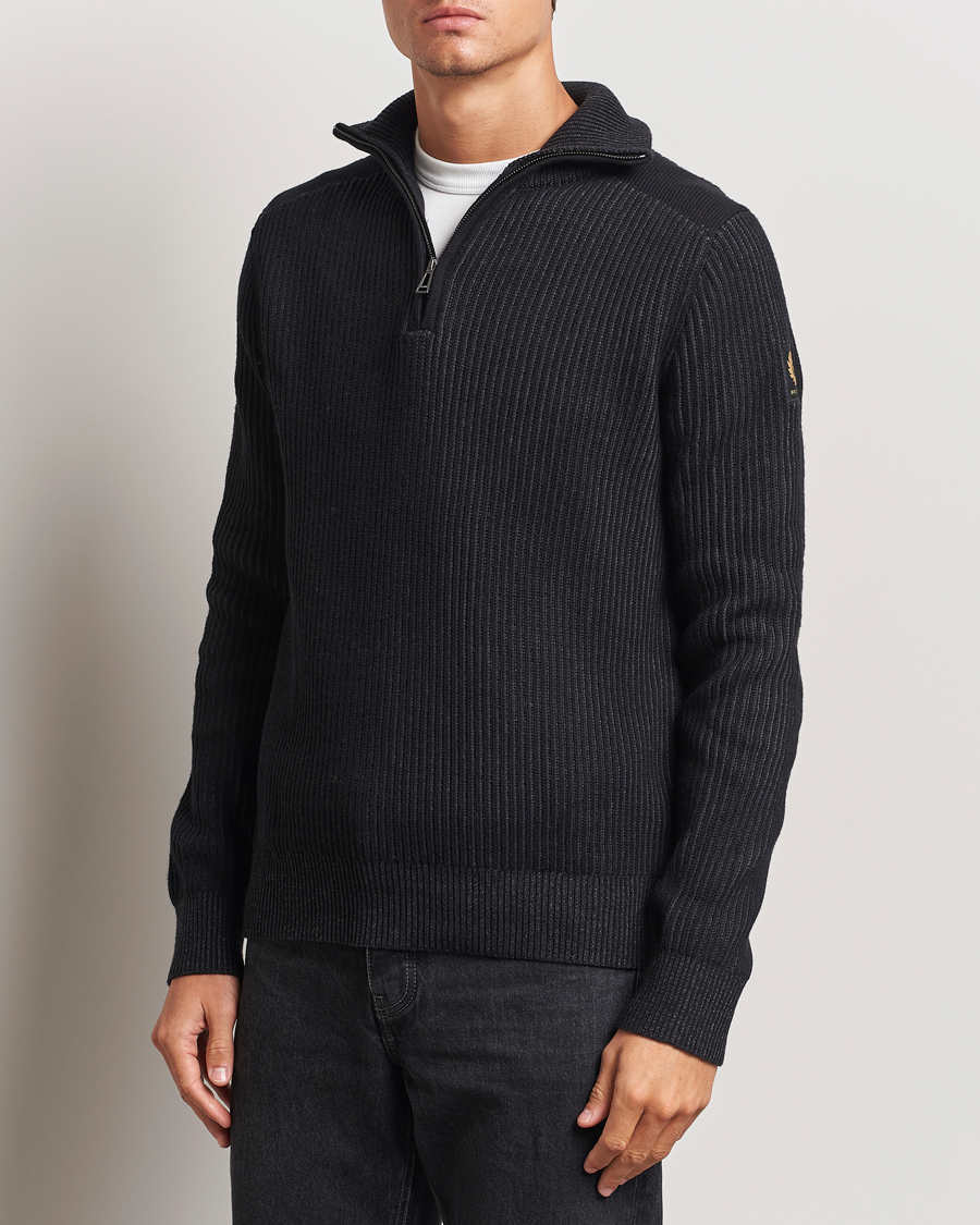 Homme | Pulls Et Tricots | Belstaff | Stanley Cotton/Wool Quarter Zip Black