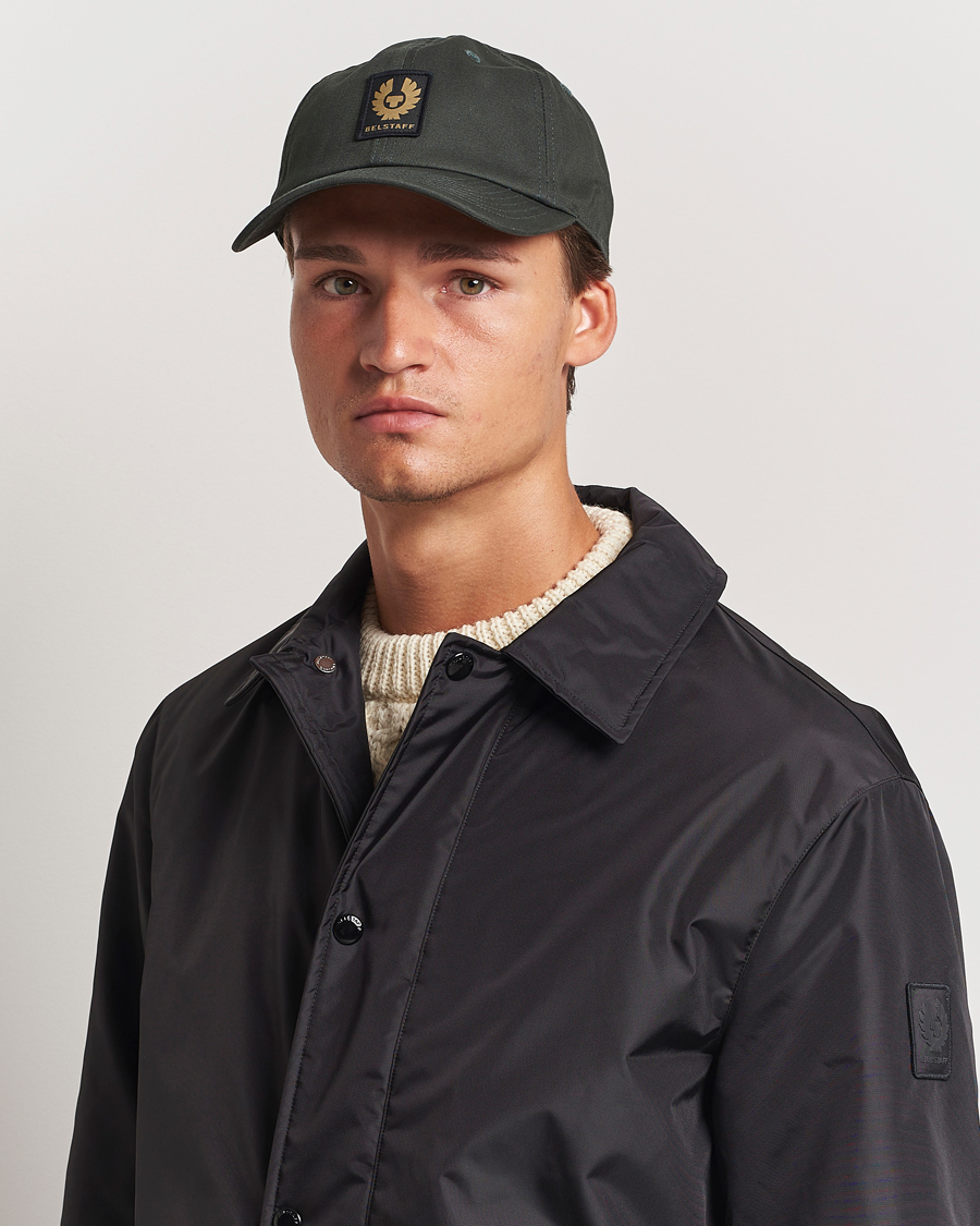 Homme | Belstaff Phoenix Logo Cap Tile Green | Belstaff | Phoenix Logo Cap Tile Green