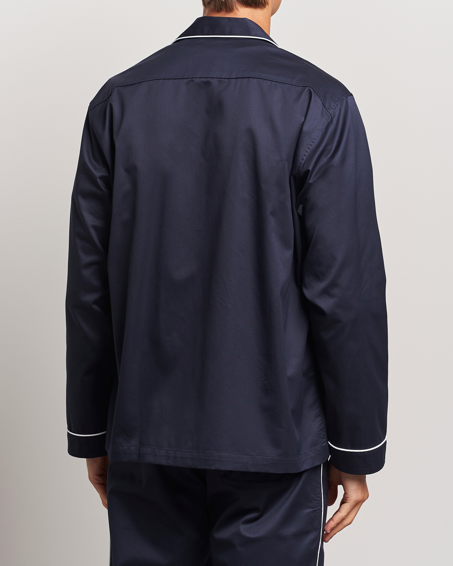 Homme | Tekla Sateen Pyjama Shirt Chelsea Navy | Tekla | Sateen Pyjama Shirt Chelsea Navy