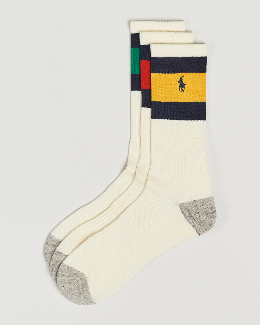Homme | Sous-Vêtements Et Chaussettes | Polo Ralph Lauren | 3-Pack Sport Stripe Socks White