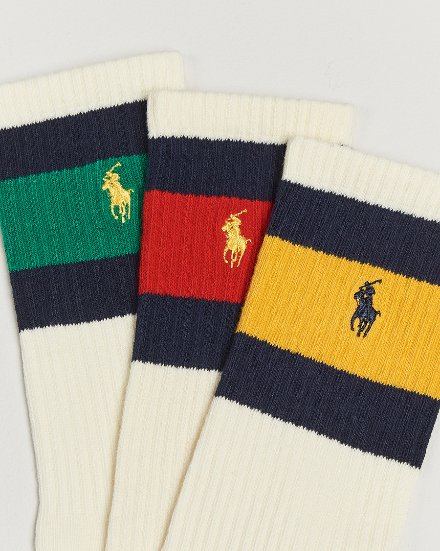 Homme | Sous-Vêtements Et Chaussettes | Polo Ralph Lauren | 3-Pack Sport Stripe Socks White