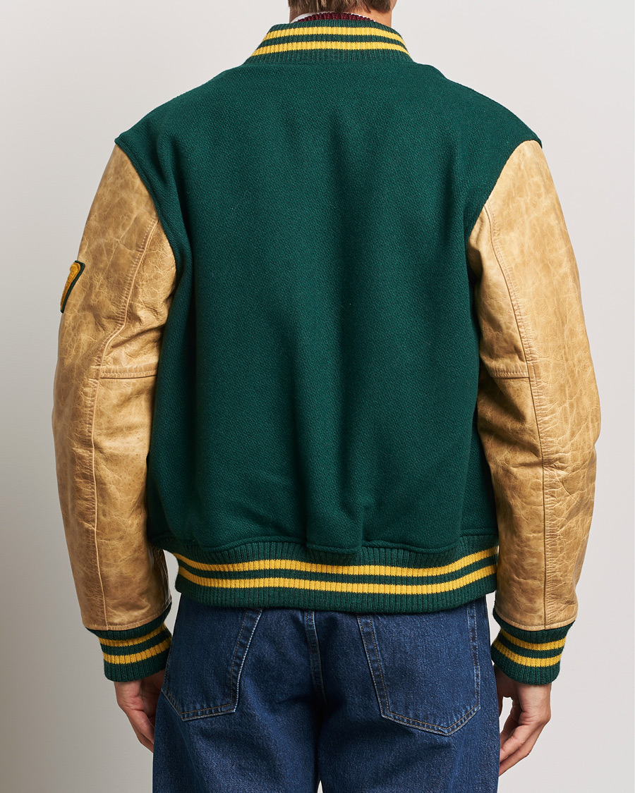 Homme | Manteaux Et Vestes | Polo Ralph Lauren | Varsity Leather Bomber Moss Agate