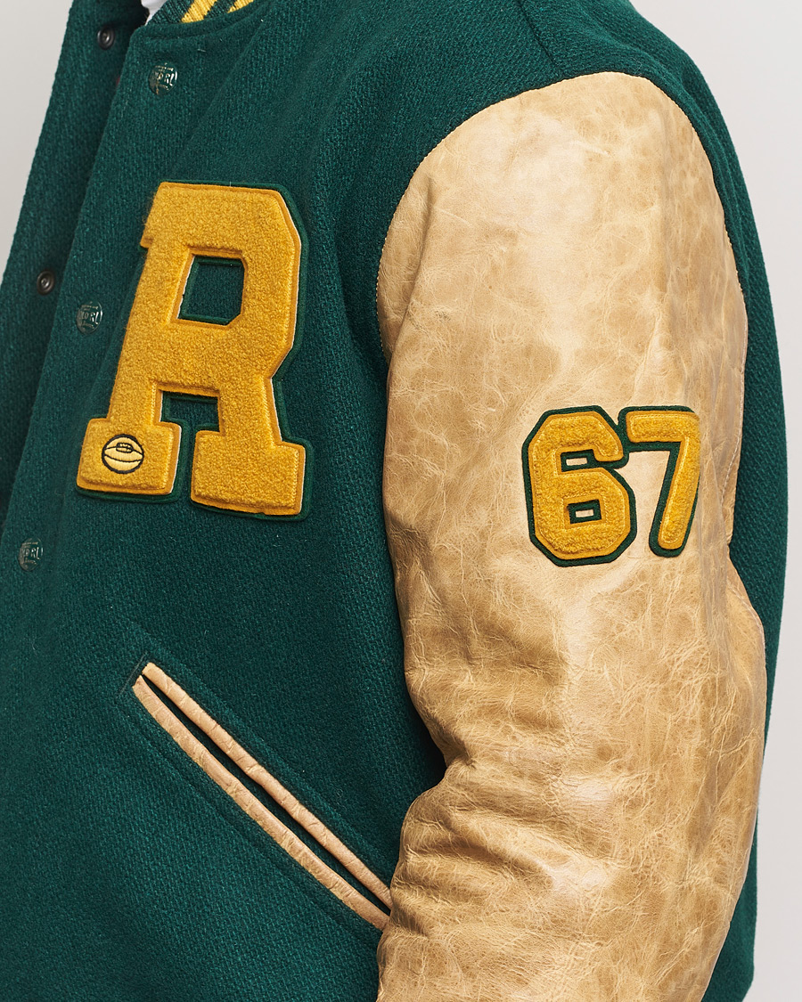 Homme | Manteaux Et Vestes | Polo Ralph Lauren | Varsity Leather Bomber Moss Agate