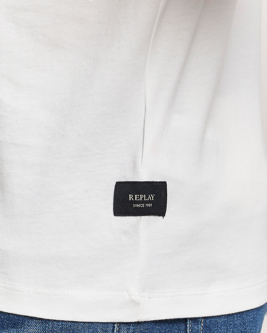 Homme | T-shirts | Replay | Tonal Logo Crew Neck T-Shirt Off White